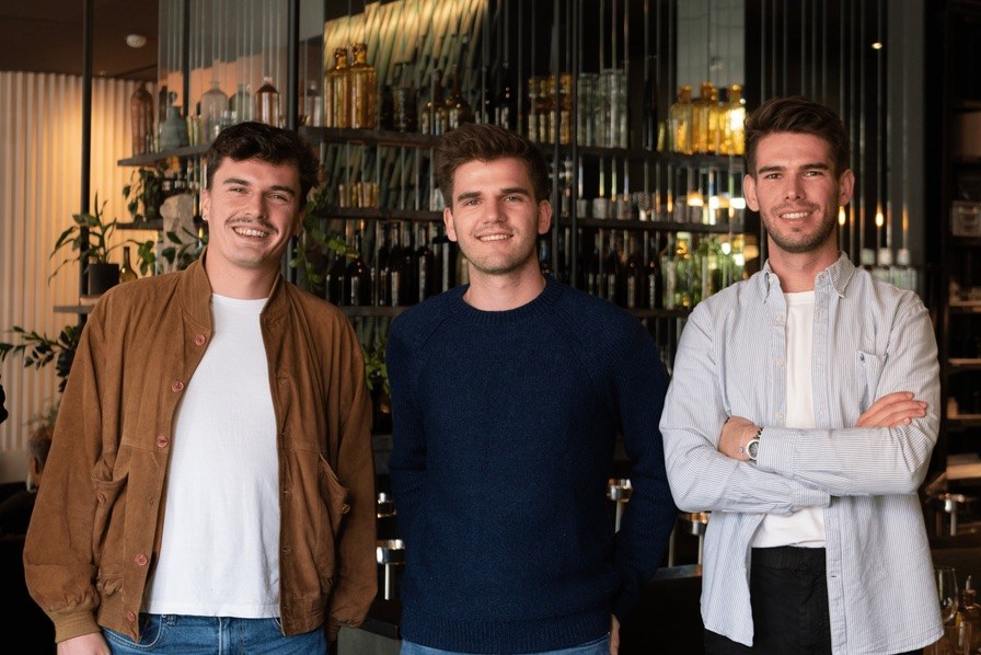 Qobra co-founders Tanguy Moullec, Antoine Fort and Axel Poitral standing together