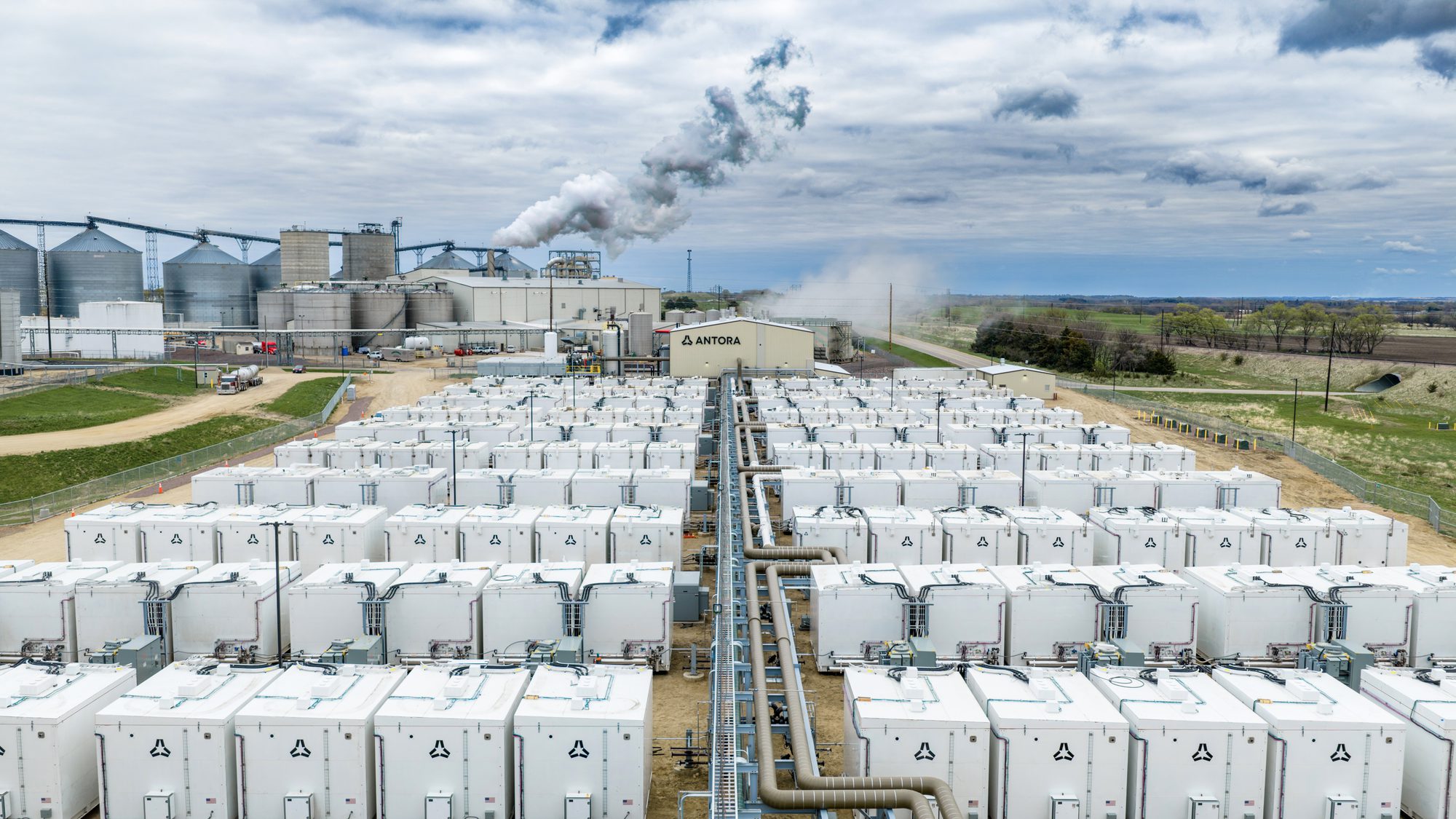 Antora's thermal storage installation beside POET's Big Stone City plant