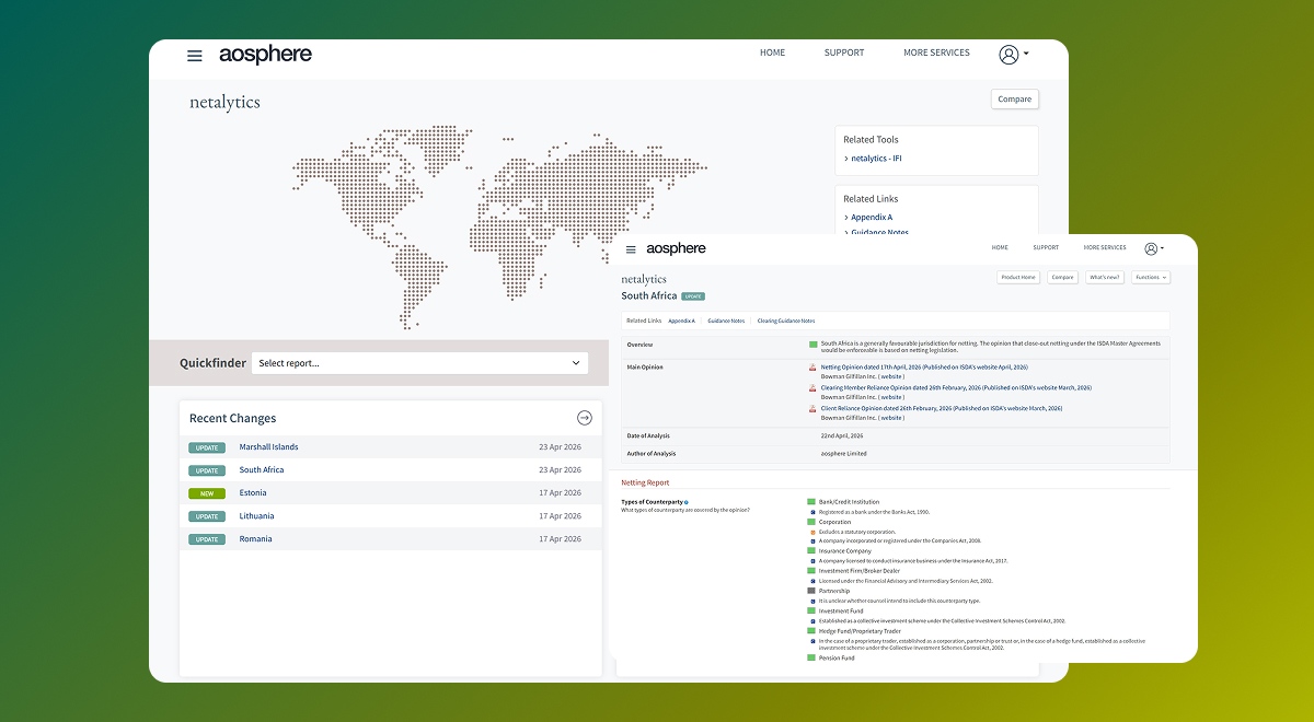 Official netalytics product image showing jurisdiction navigation and a detailed netting report