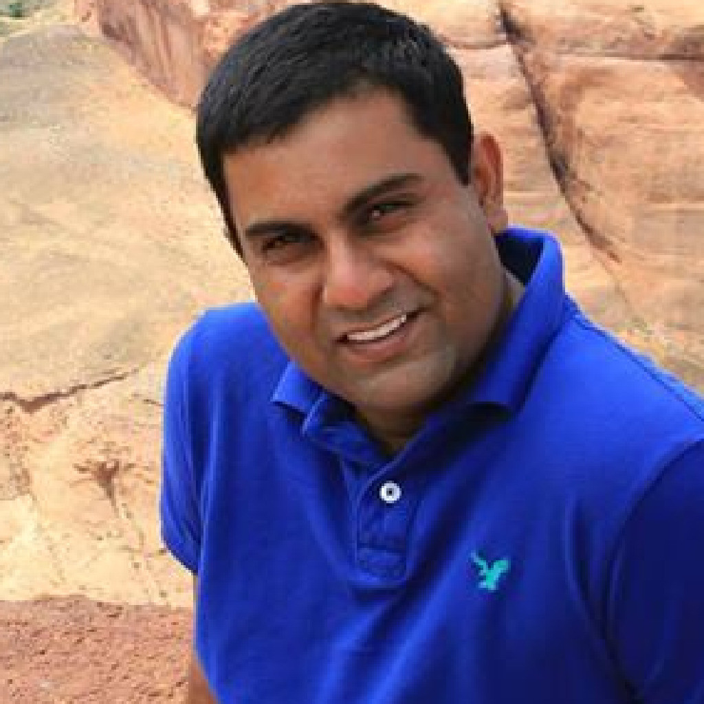 Apoorv Gehlot outdoors in a blue polo shirt