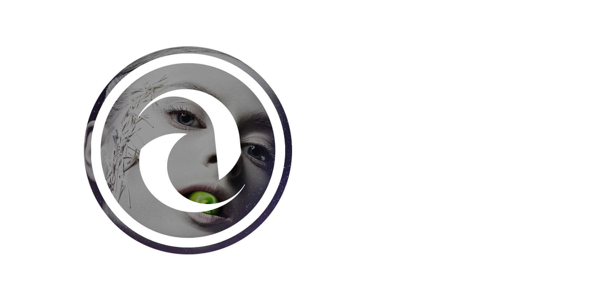 Appleton Creative's circular apple mark framing a monochrome portrait