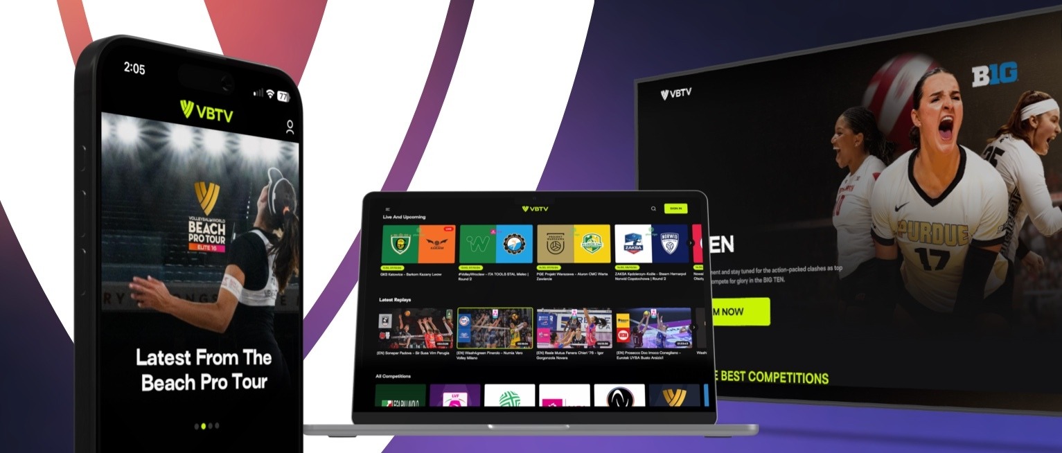 VBTV streaming service displayed across a phone, laptop and television