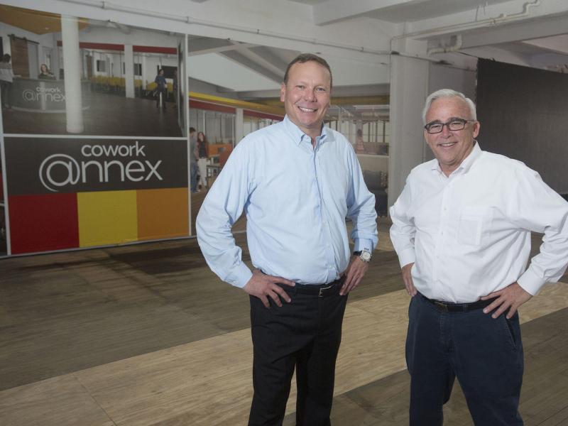 AppRiver co-founders Michael Murdoch, left, and Joel Smith at the Cowork Annex project in Pensacola