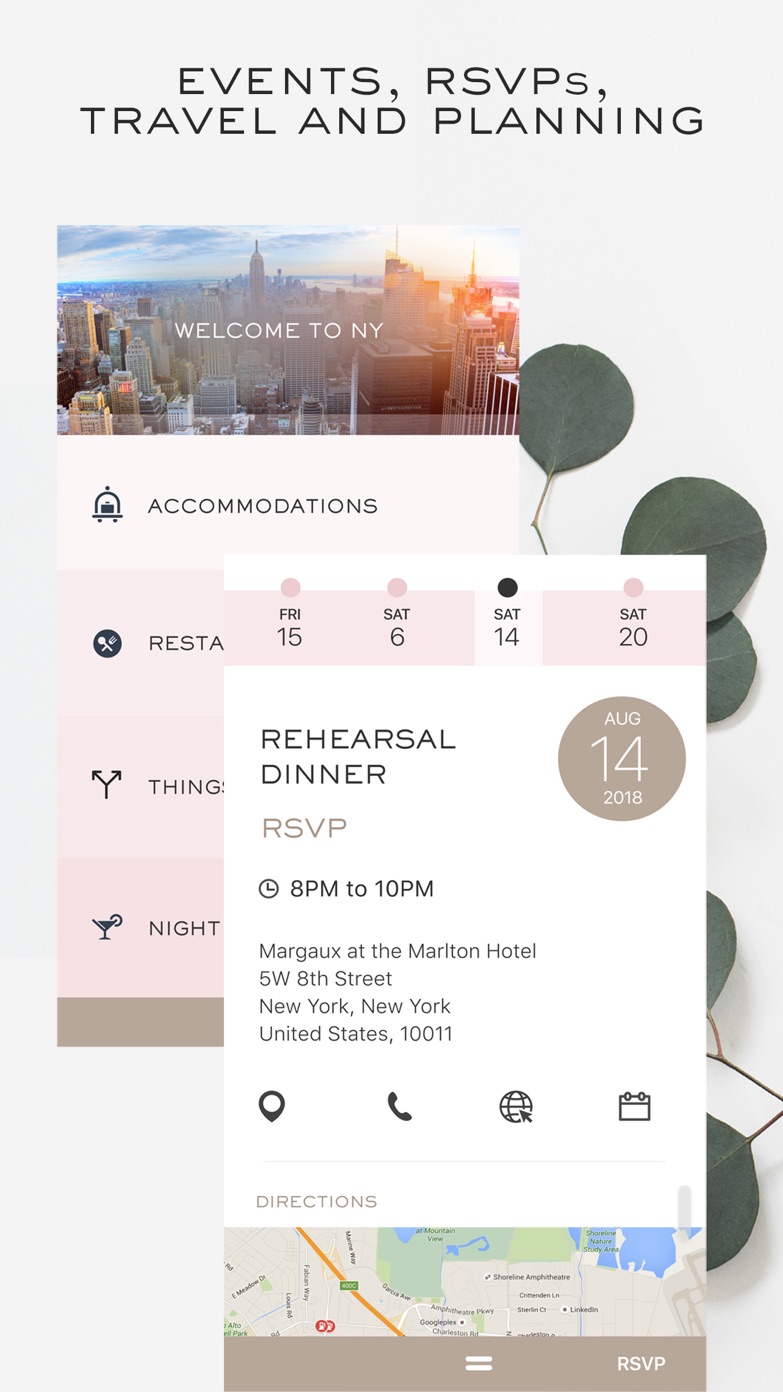 Appy Couple app guest and event screen