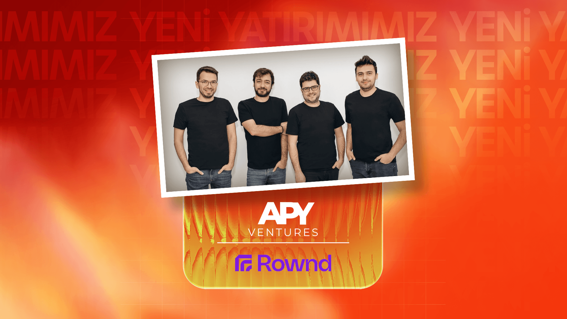 Four Rownd team members pictured in APY’s investment announcement