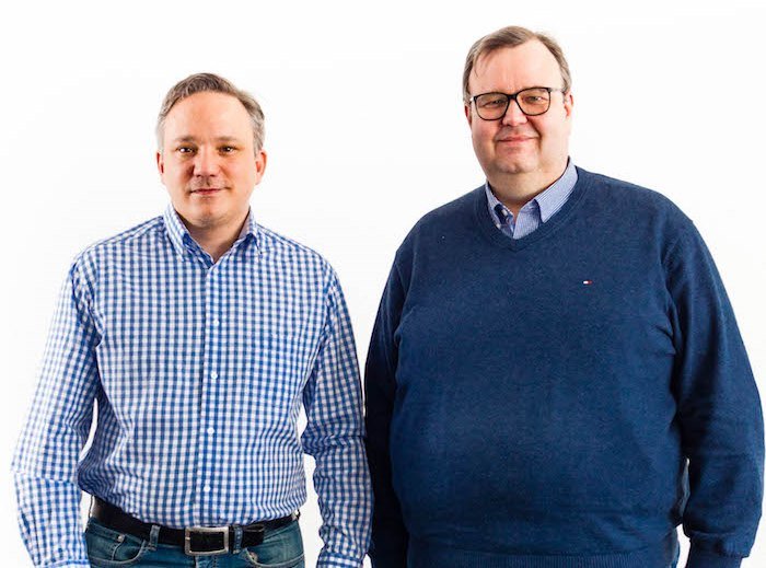 ArangoDB founders Claudius Weinberger and Frank Celler standing together