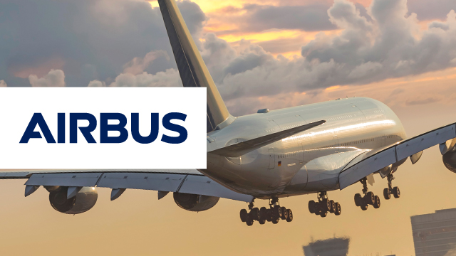 Airbus aircraft in flight, from the Aras Airbus customer story