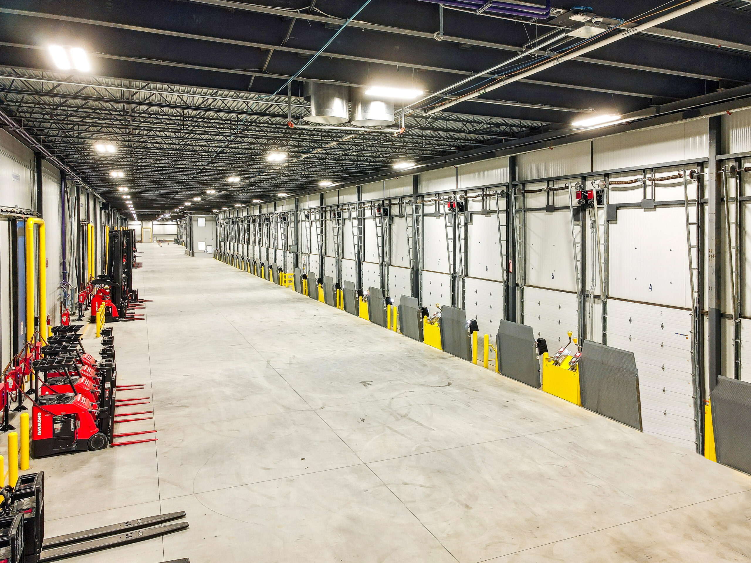 Interior view of an Arcadia warehouse loading area