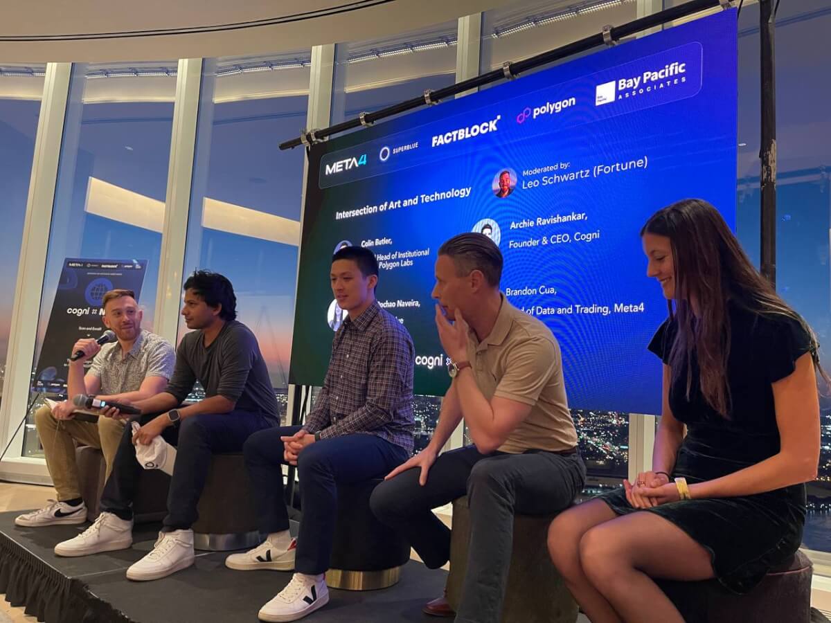 Archie Ravishankar, second from left, on a panel at Cogni’s NFT.NYC gathering