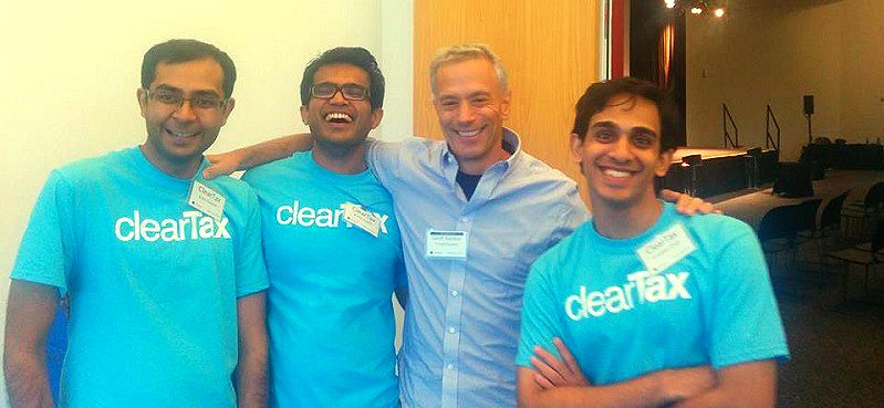 Ankit Solanki, Archit Gupta, Geoff Ralston and Srivatsan Chari together at Y Combinator in 2014