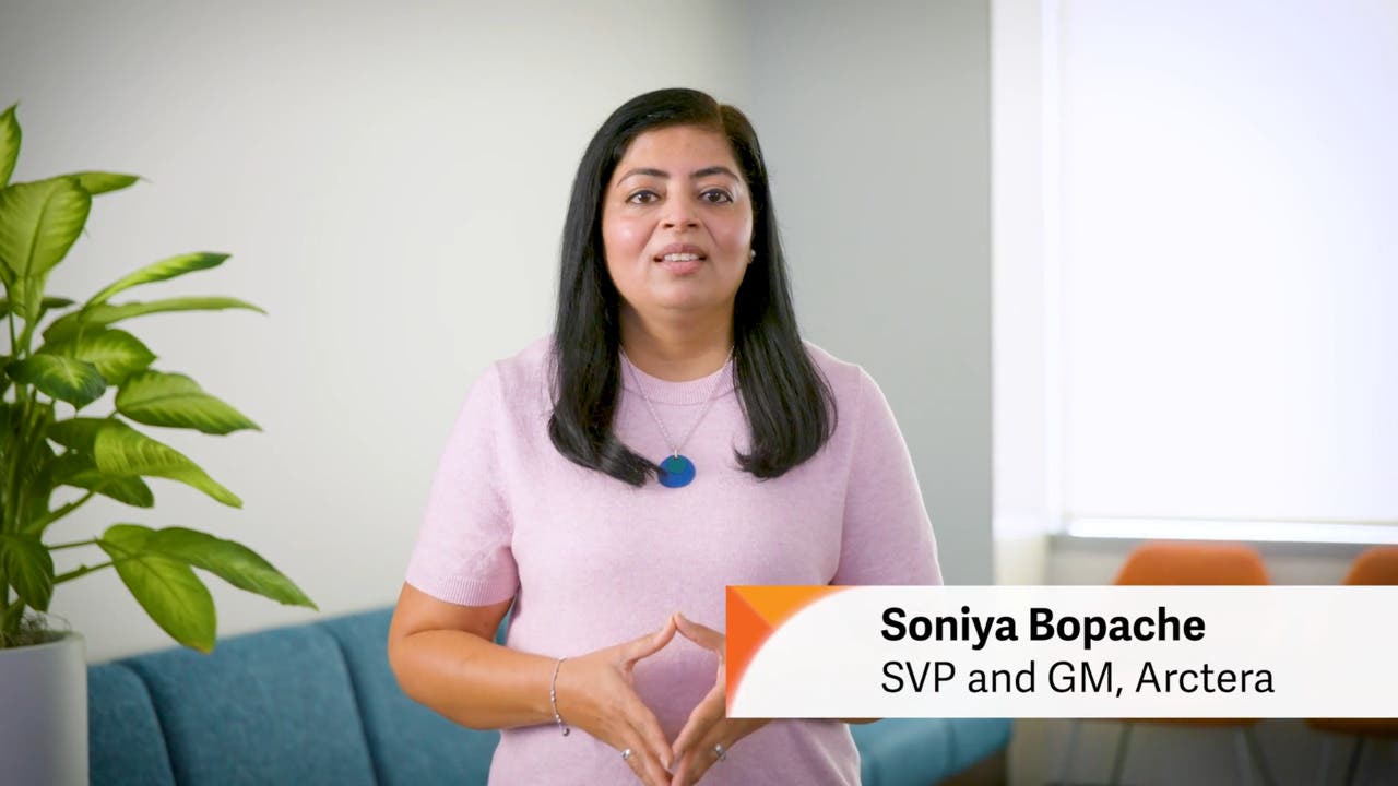Soniya Bopache, Arctera SVP and General Manager, speaking in an official company video
