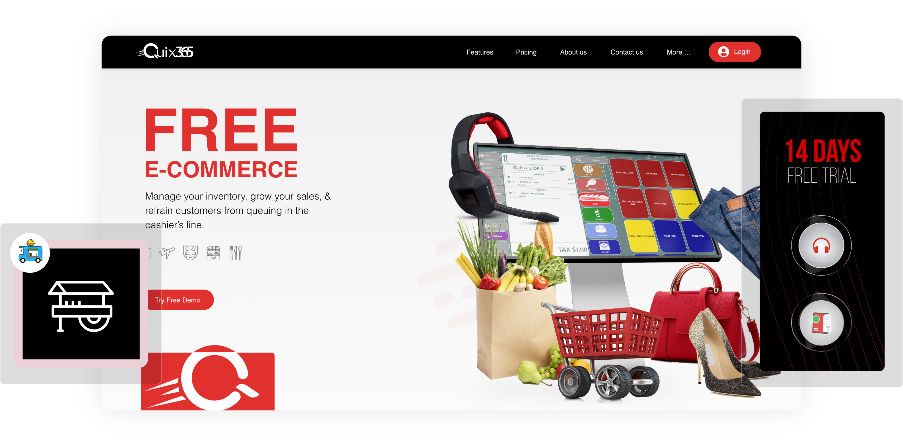 Quix365 retail software illustration from ArhamSoft’s POS-integrated ERP portfolio
