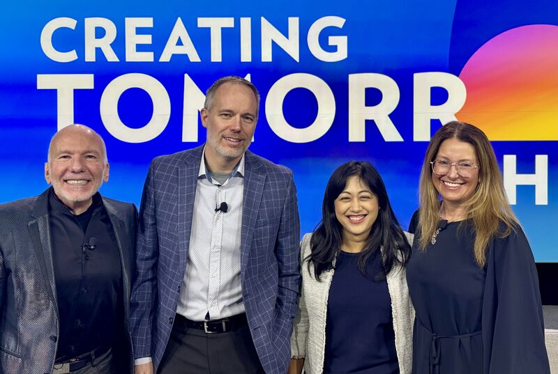 Ed Marx, Aric Sharp, Khin-Kyemon Aung, and Heather Staples Lavoie together at HIMSS 2025