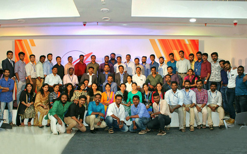 Armia employees gathered for a team photograph
