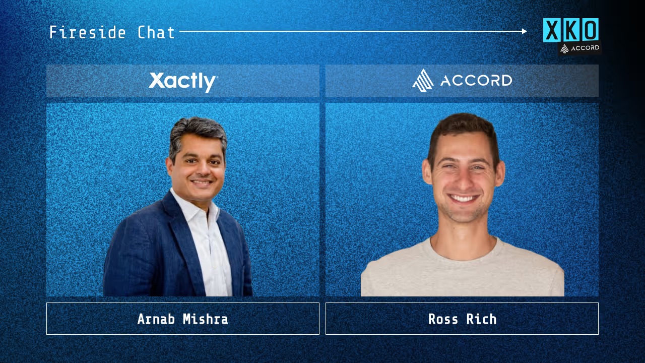 Arnab Mishra and Accord CEO Ross Rich pictured for a fireside chat about execution culture