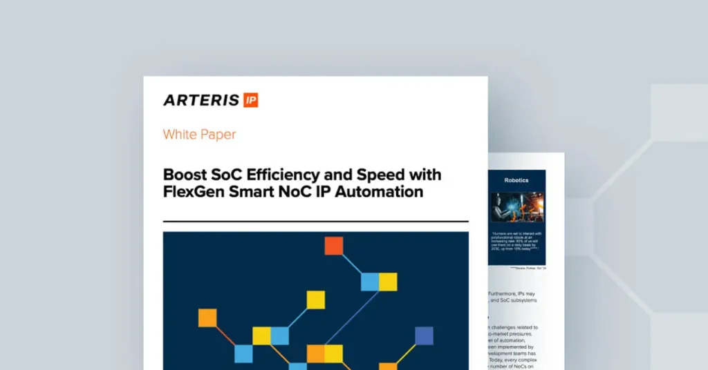 Arteris FlexGen white paper showing a network of colored blocks