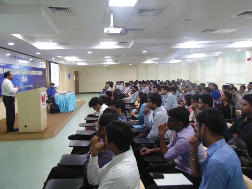 Students seated in the audience at the TAPMI lecture
