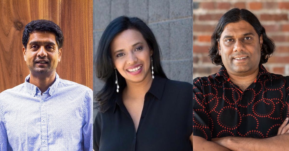 Abacus.AI co-founders Siddartha Naidu, Bindu Reddy and Arvind Sundararajan