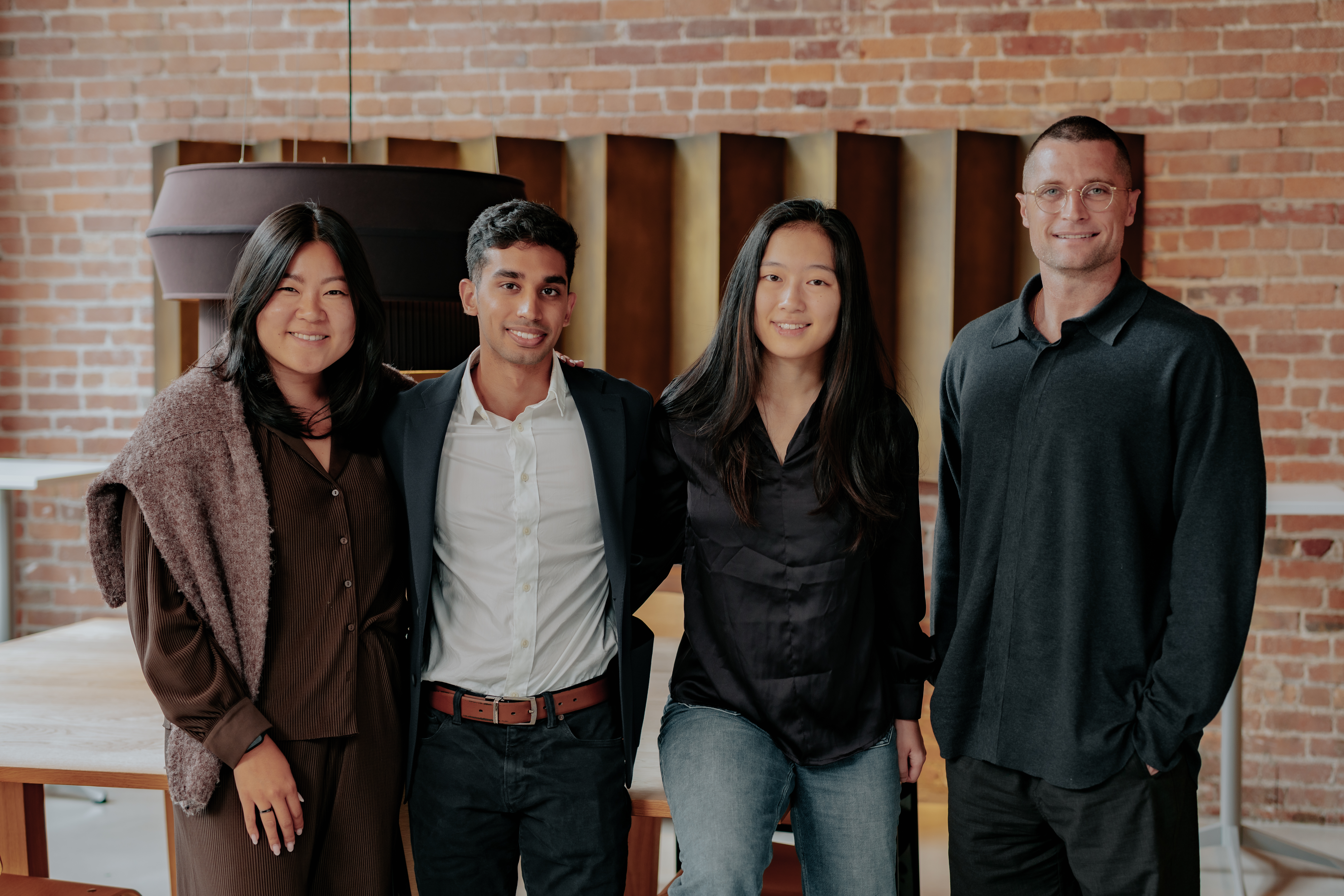 Kat Zhang, Aryo Patel, Tinah Hong and Bucky Moore standing together at Lightspeed