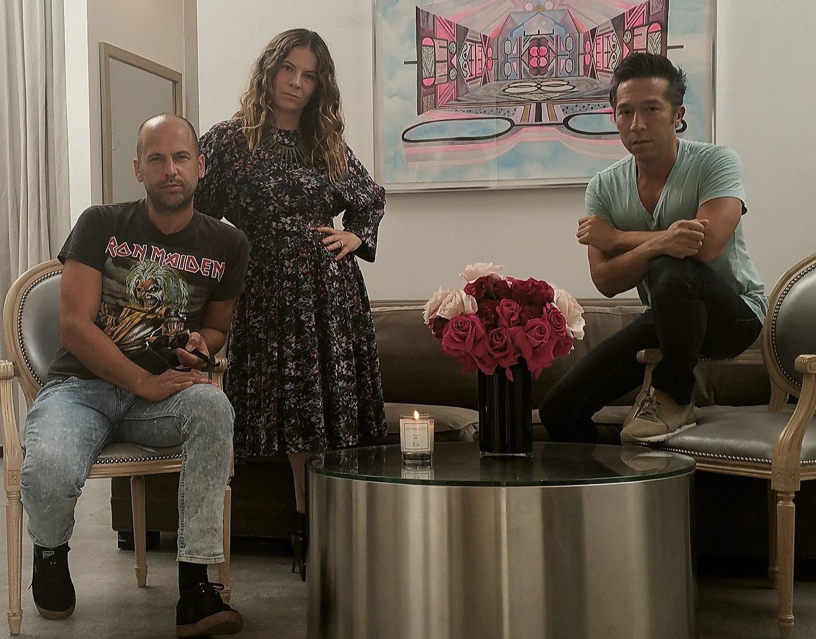 Brian Wolk, Ashlee Margolis and Claude Morais together at The A List in Beverly Hills