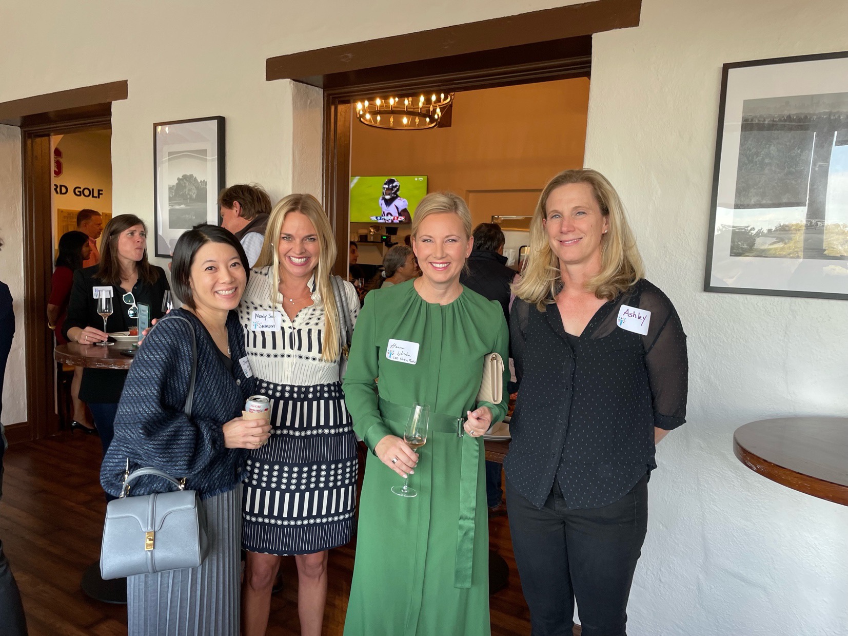 Ashley Seehusen, at right, with Cheryl Cheng, Wendy Sue Swanson, and Hanna Sjöström at a 2023 Stanford gathering