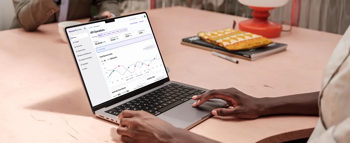 AssureCare’s Akumen analytics product displayed on a laptop