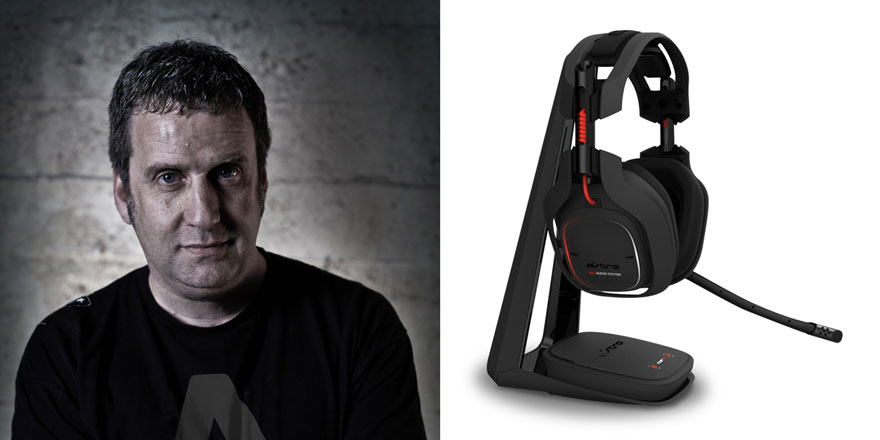 Brett Lovelady next to an Astro Gaming A50 headset