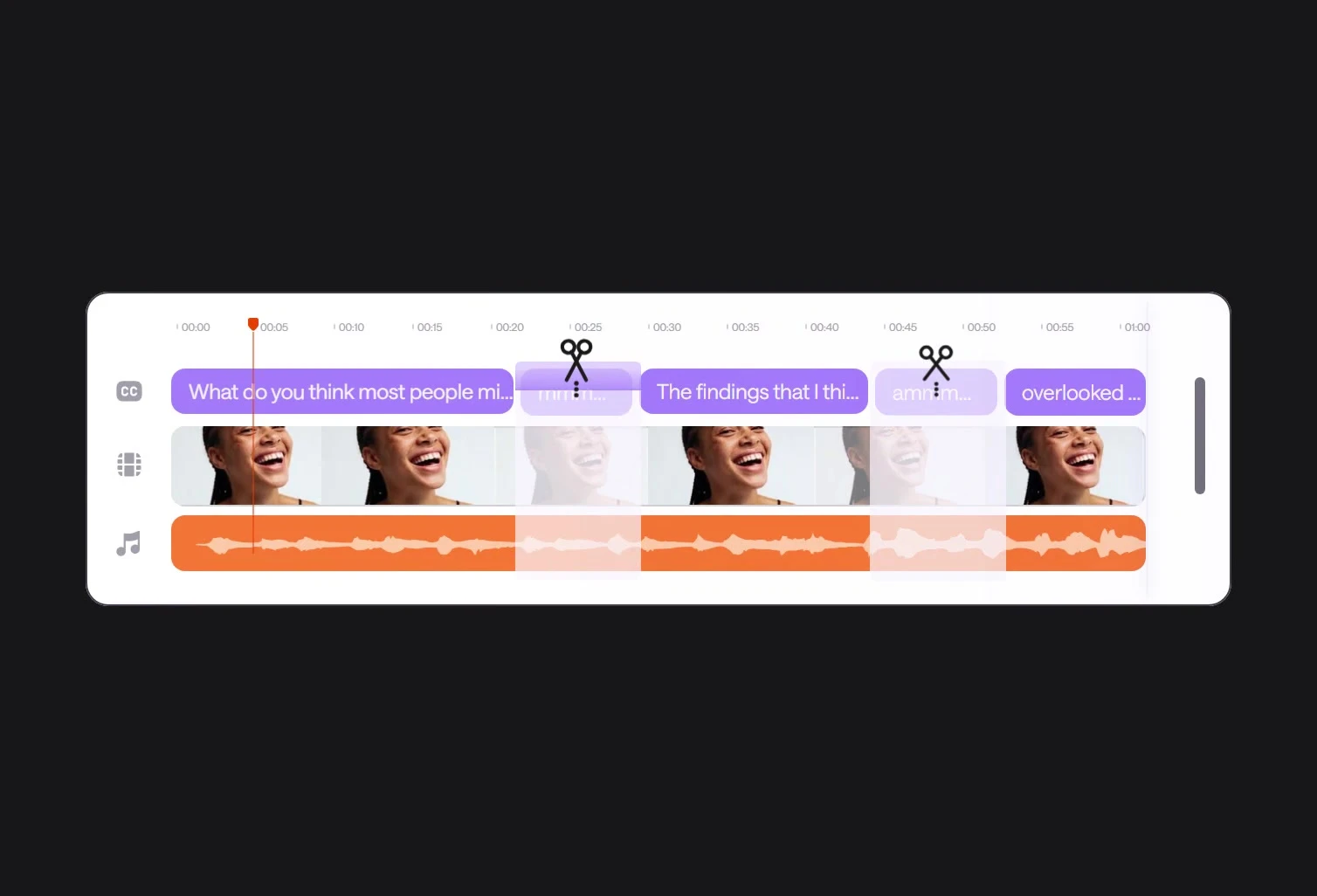 Async product demonstration showing an AI-assisted rough-cut workflow
