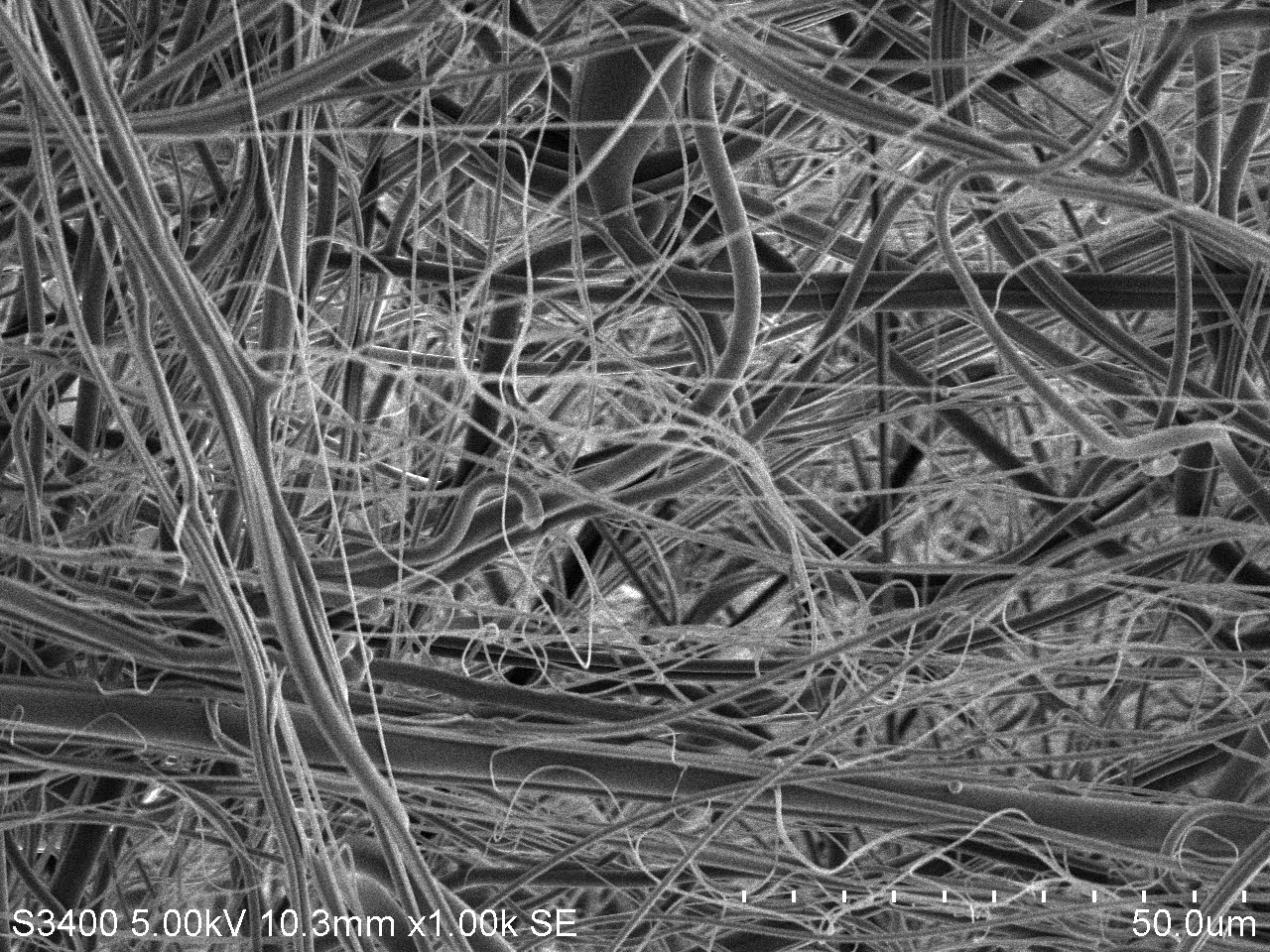 Magnified NanoNet N3 filtration media showing its fiber structure