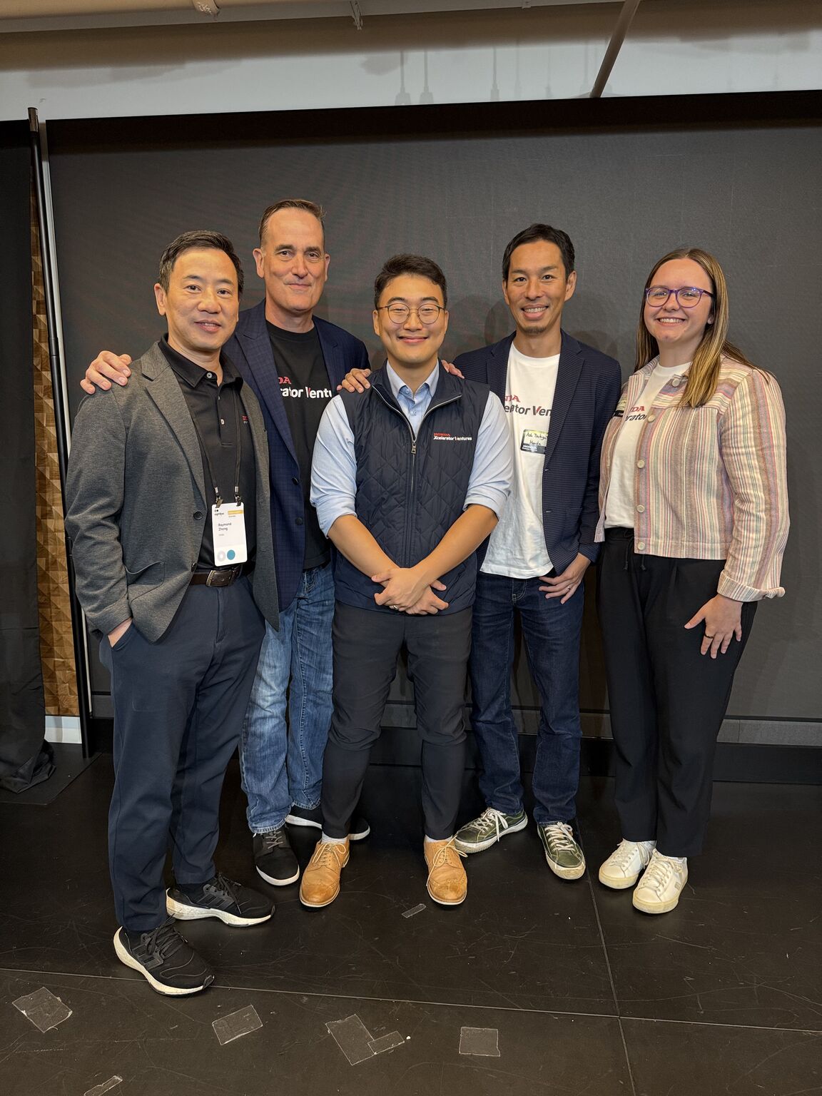 Atsushi Tsukigata, second from right, standing with four Honda Xcelerator Ventures colleagues