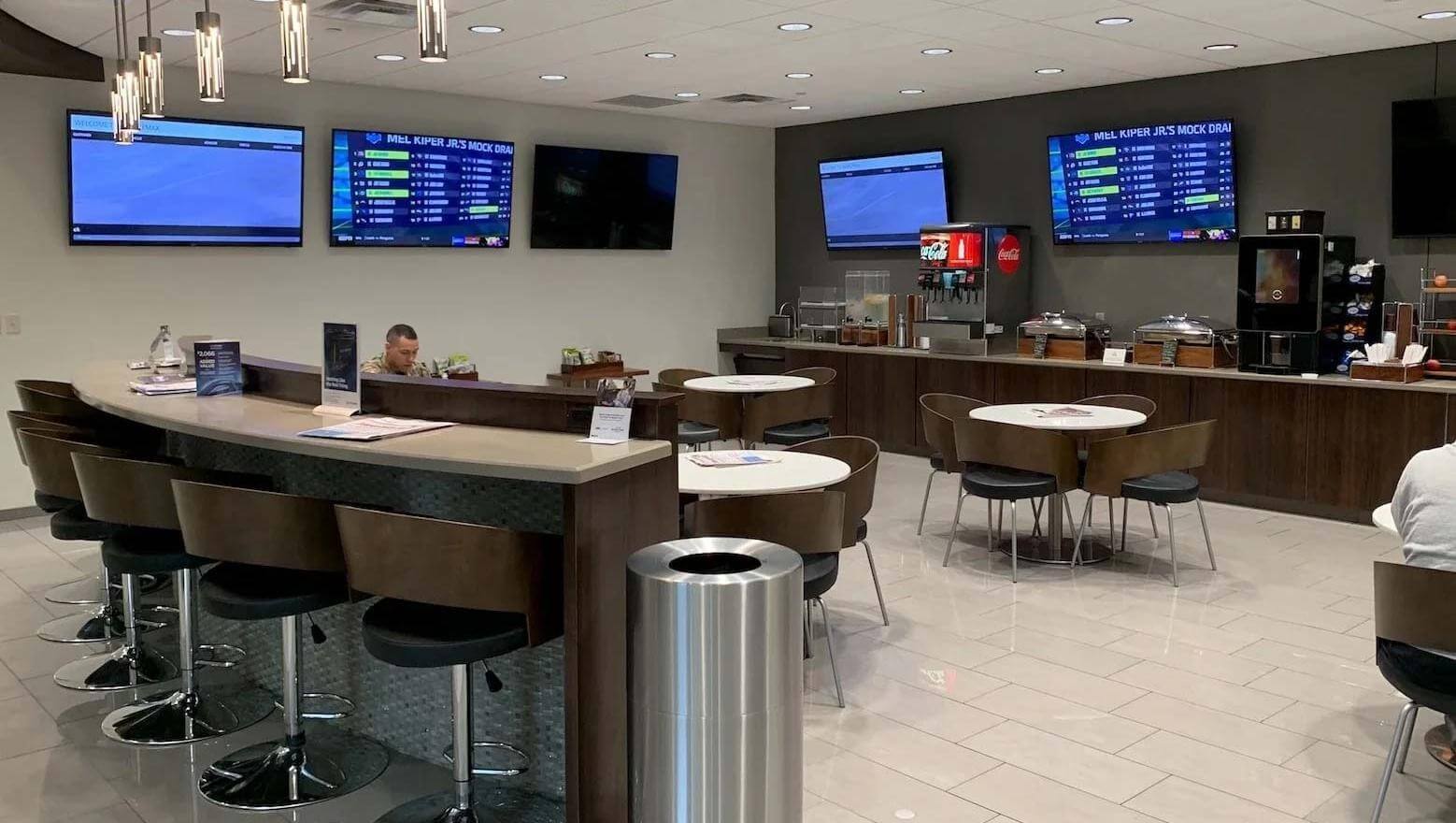 Seating and refreshment area inside ServiceMax
