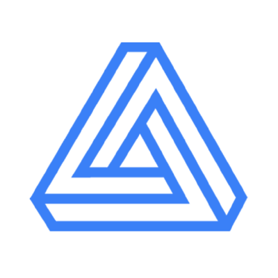 Automox logo - blue impossible triangle
