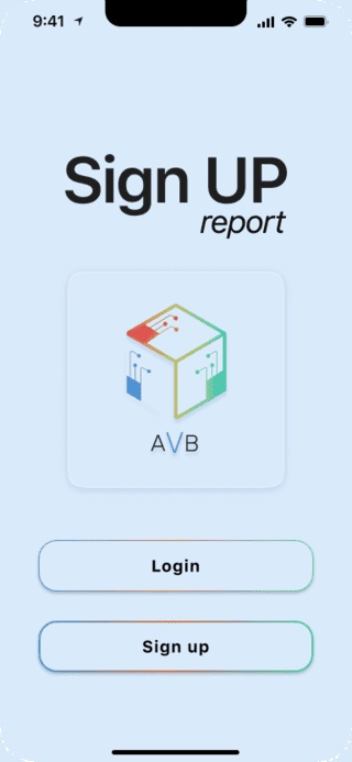 JobStarter app login screen labelled Sign UP report