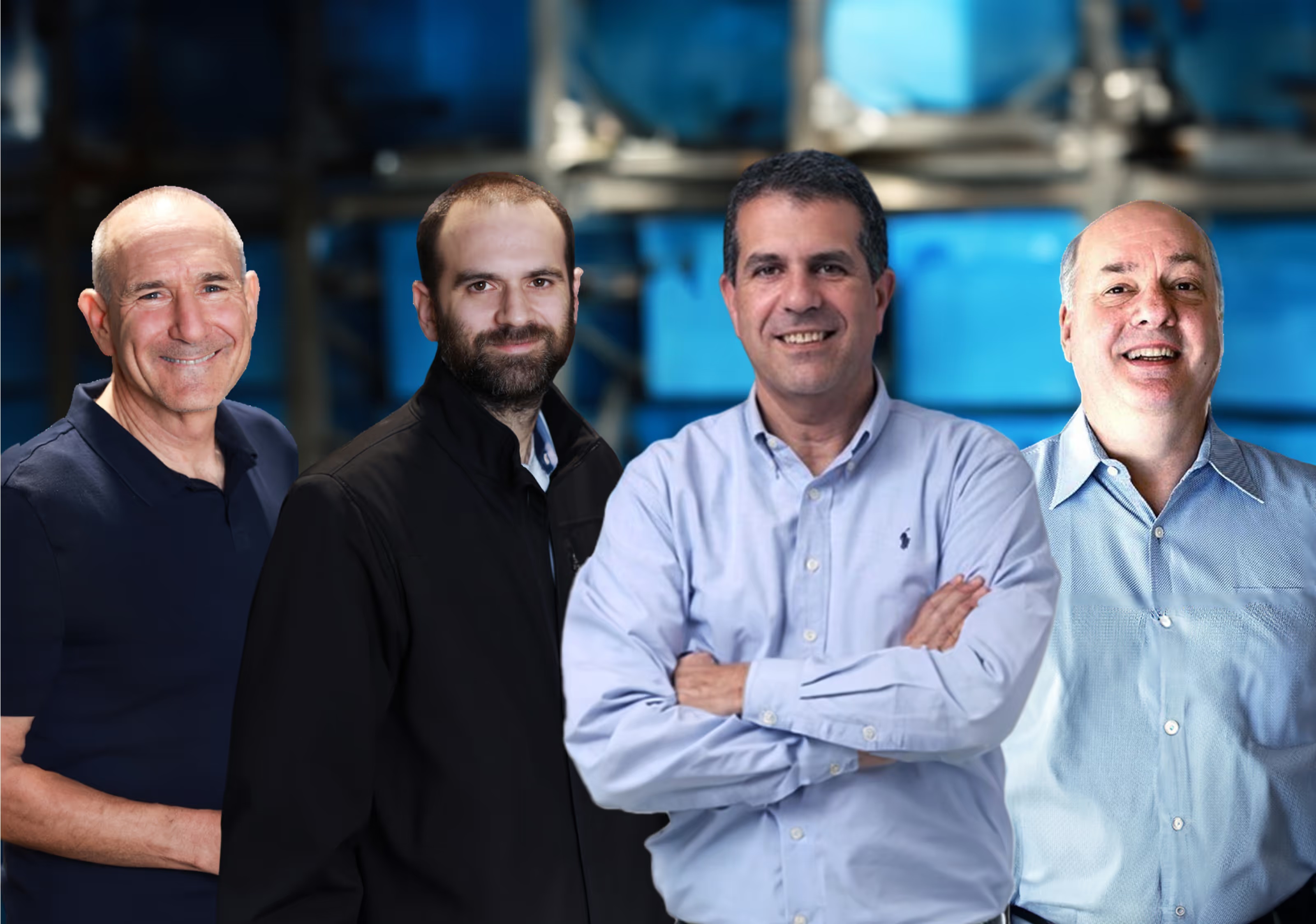 Fabric leadership photograph showing Avi Jacoby, Ori Avraham, Shay Cohen and Curt Avallone from left to right