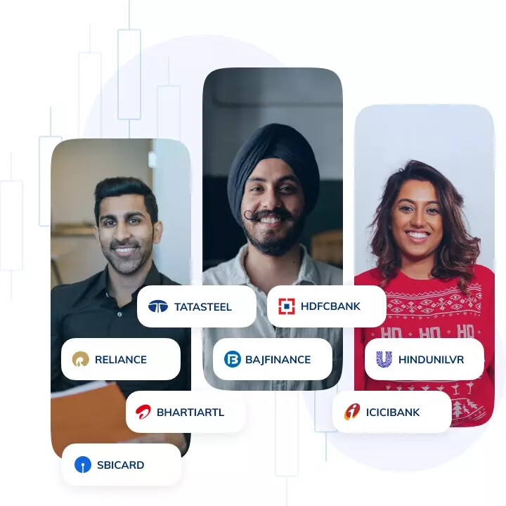 FrontPage promotional artwork showing community members alongside Indian stock names