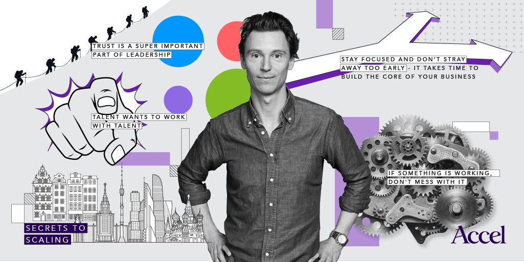 Portrait collage of Avito co-founder Jonas Nordlander, published by Accel