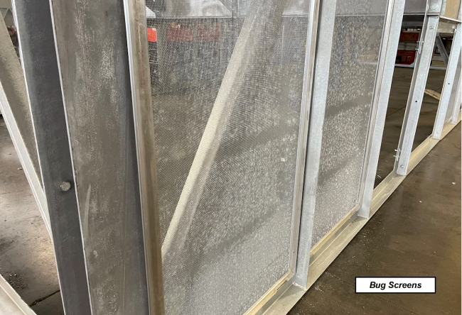 Removable bug screens fitted to AXH air-cooler equipment