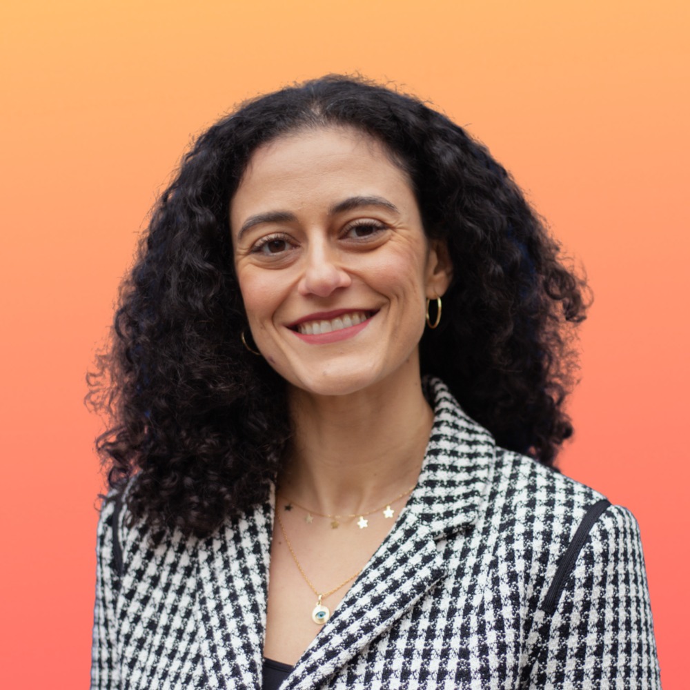 Badassery founder Danielle Letayf against an orange background