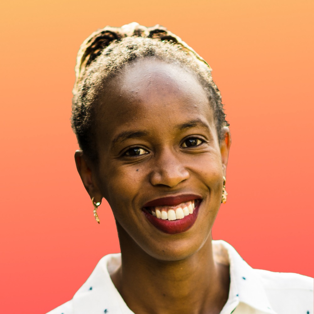 Badassery lead podcast agent Ruth against an orange background