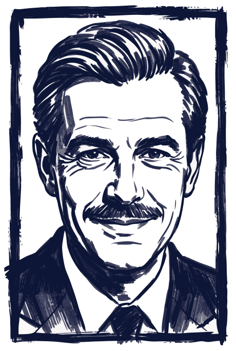 Bankrate’s illustrated portrait of founder Robert K. Heady
