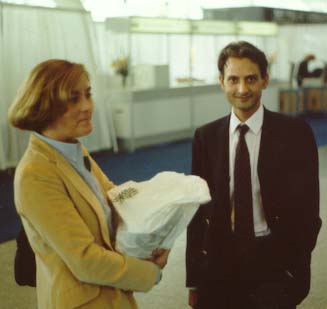 Basit Hamid with Carol Donovan at Seybold in 1989