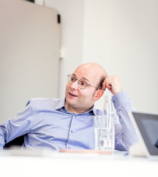Bastian Nominacher speaking during an interview at Celonis in Munich