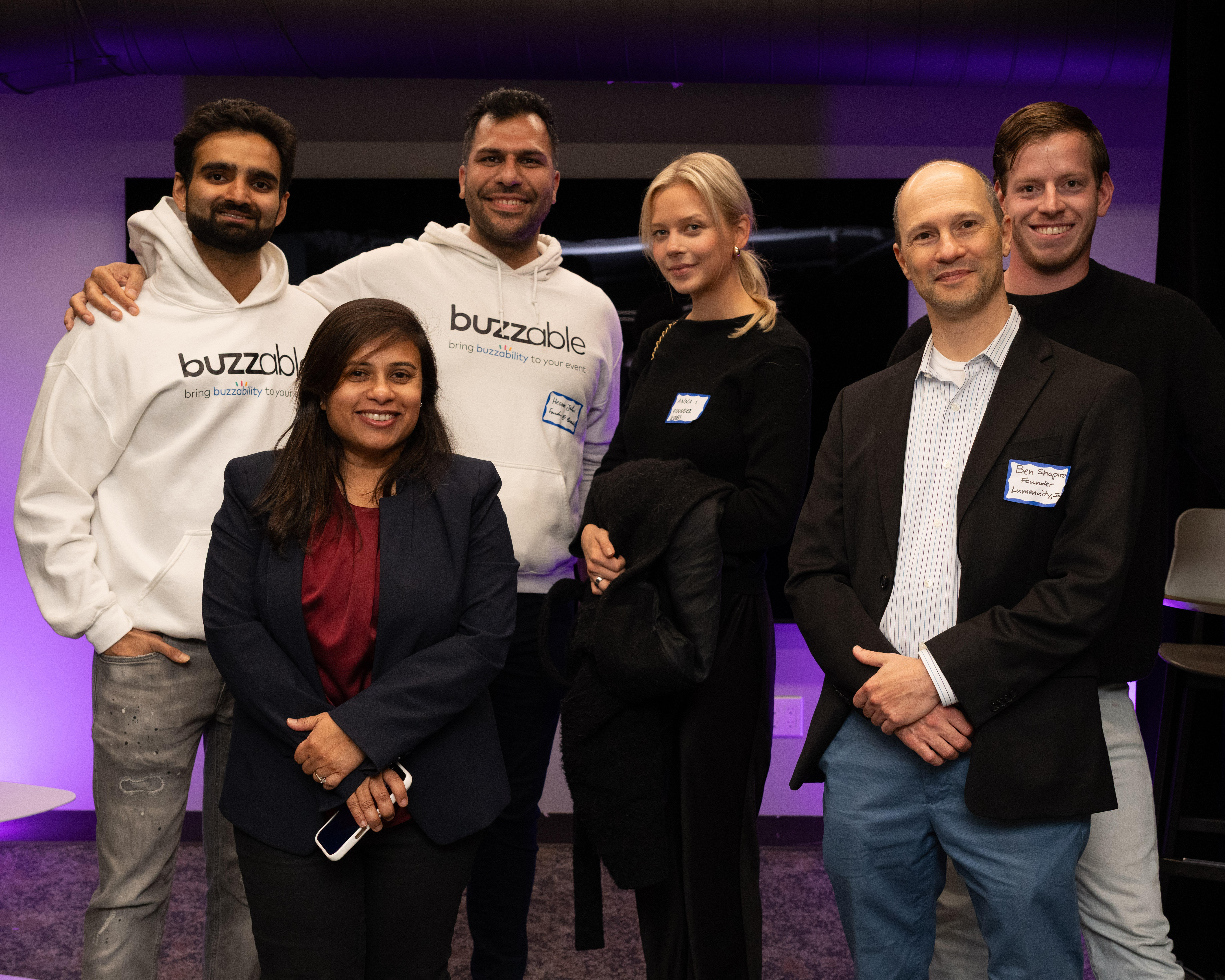 A group of startup presenters at a Bay Angels event