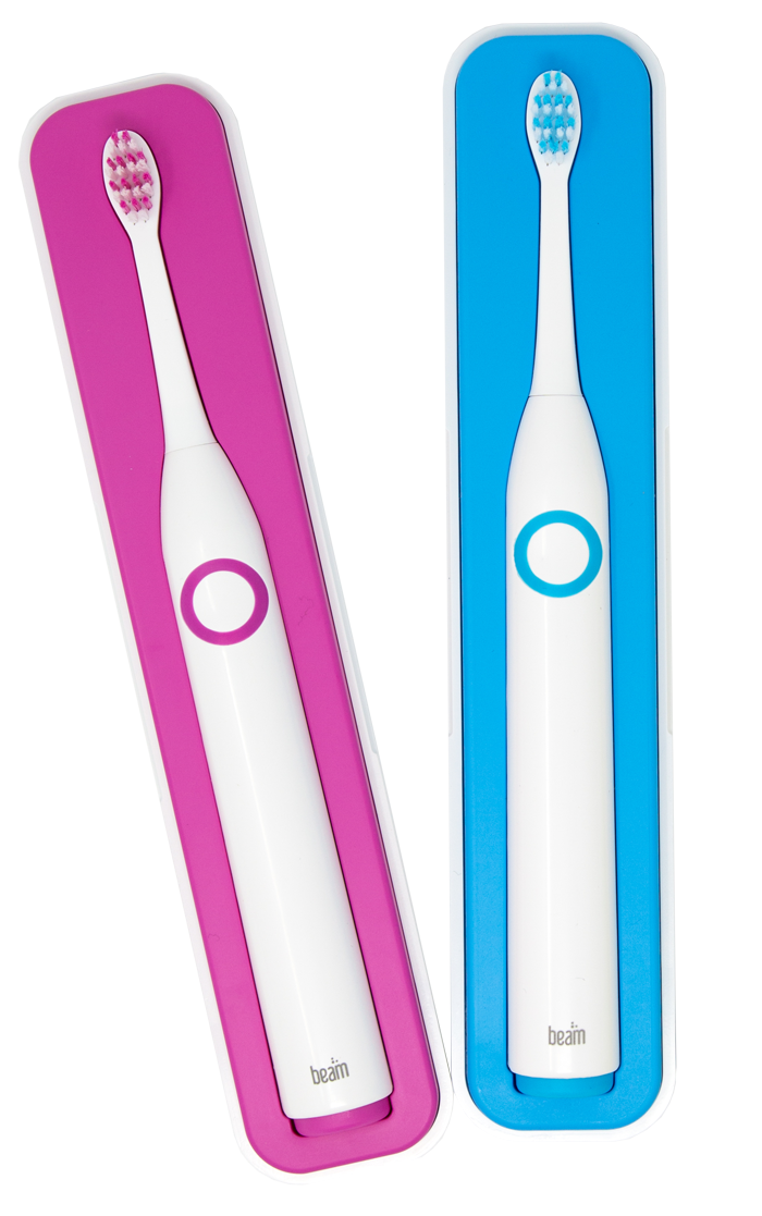 Two historical Beam connected toothbrushes