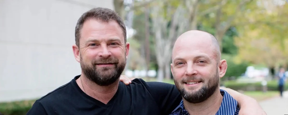 Beck and Barry Besecker together outdoors