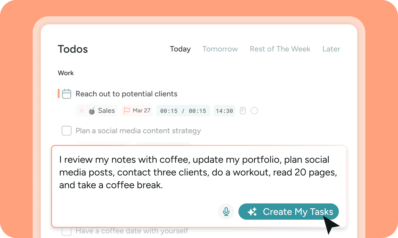 BeforeSunset AI turning a natural-language brain dump into organized tasks
