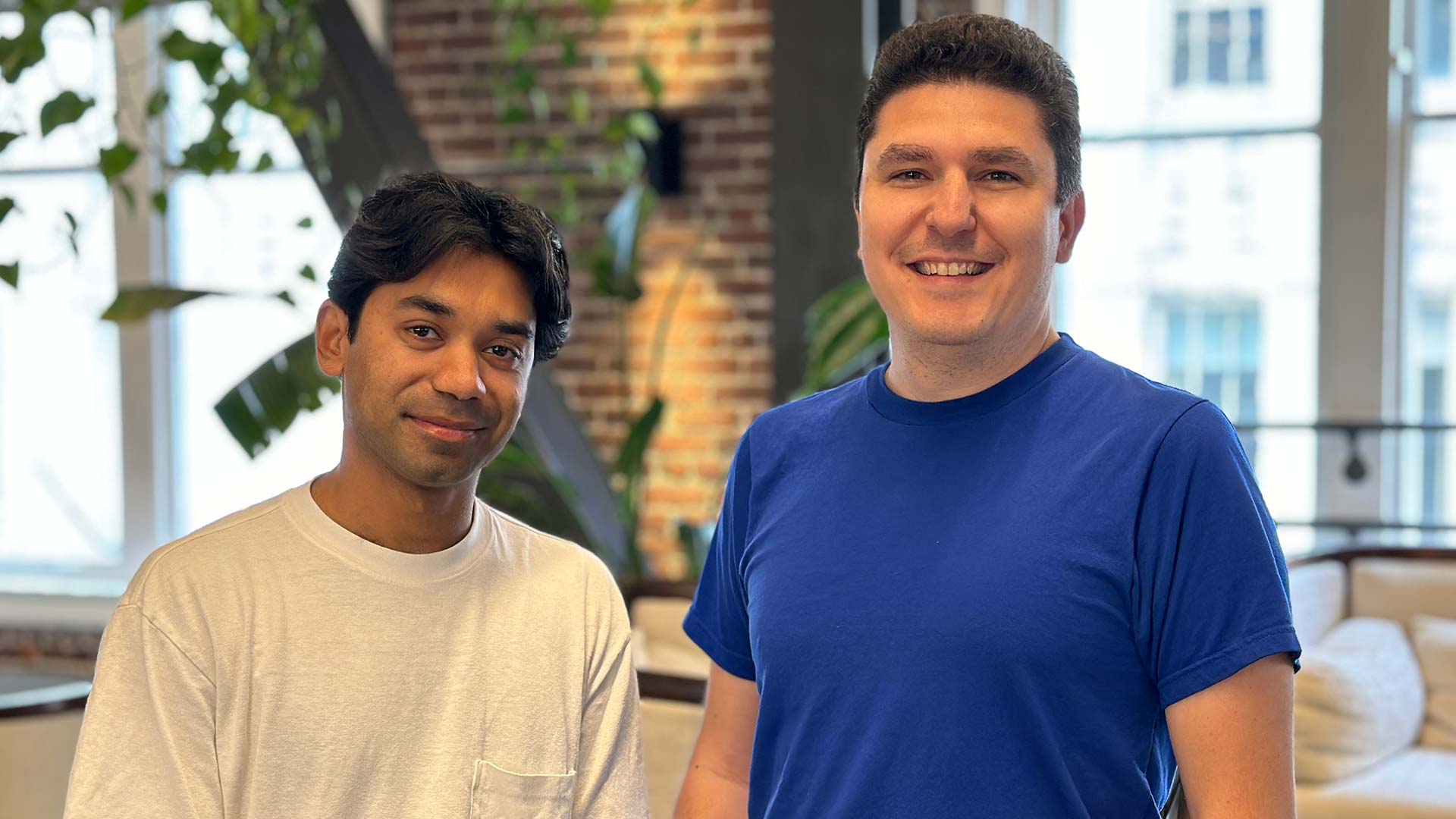 BEM co-founders Upal Saha on the left and Antonio Bustamante on the right in an office