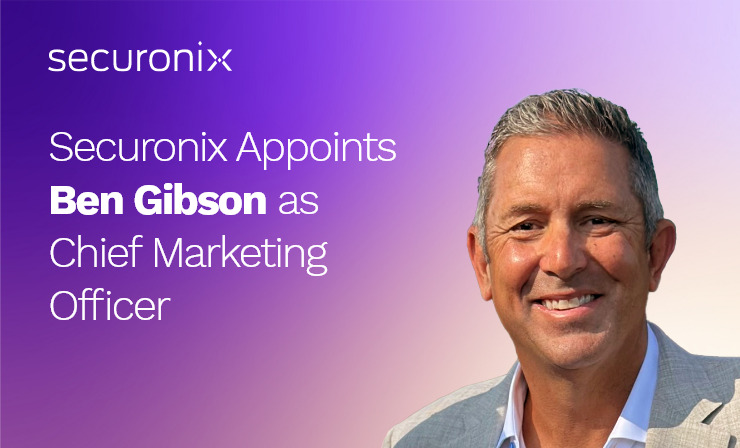 Securonix announcement graphic naming Ben Gibson chief marketing officer
