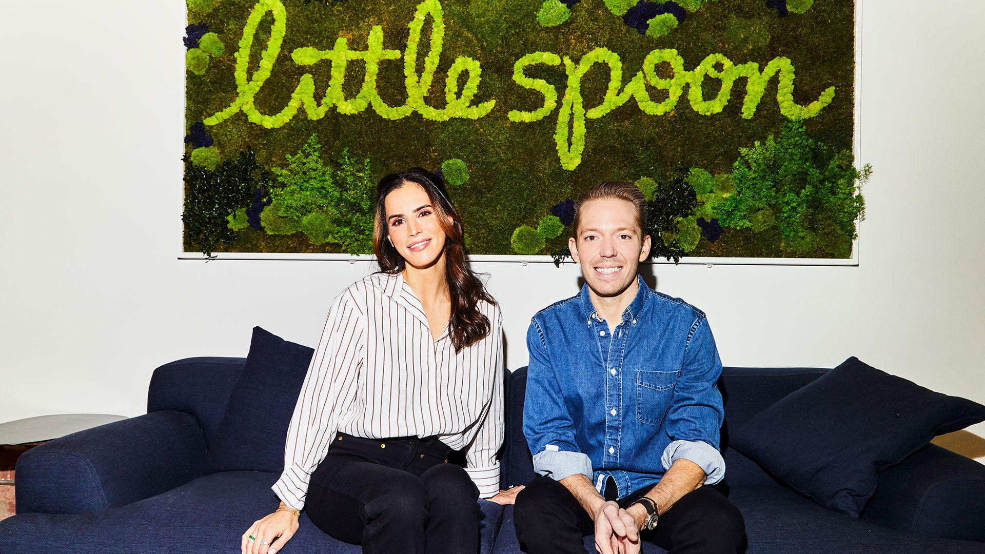 Ben Lewis and Angela Vranich seated together in the Little Spoon office