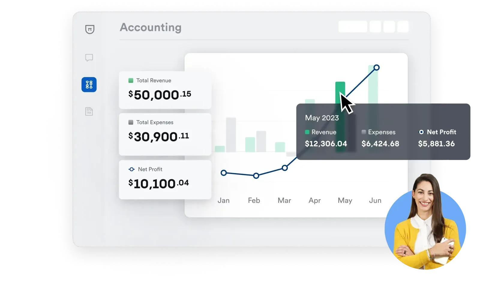 Bench dashboard showing small-business accounting reports